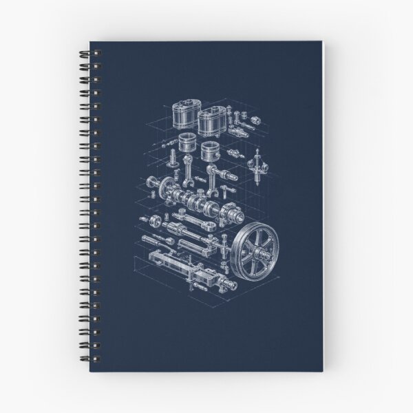 Item preview, Steam Engine Mechanical Assembly - Transparent Cutout Edition designed and sold by The Blueprint Archive.