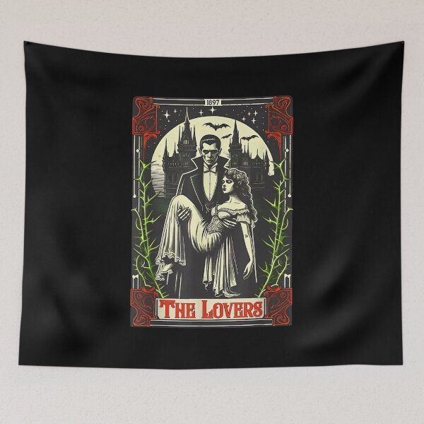 Item preview, Vampire Monster Dracula and Bride The Lovers Tarot Card Tees  designed and sold by Suzu Comena.