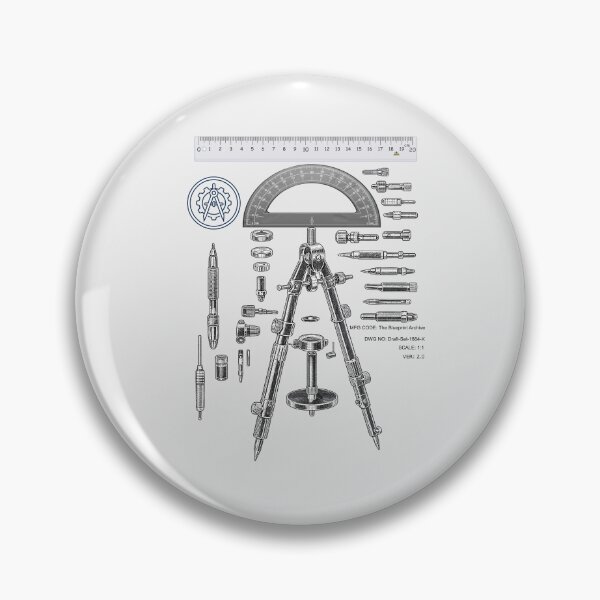 Item preview,   Architect Drafting Tools Blueprint - Engineering Schematic Art designed and sold by The Blueprint Archive.