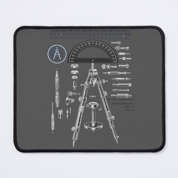 Item preview, Architect Drafting Tools Blueprint - Engineering Schematic Art designed and sold by The Blueprint Archive.