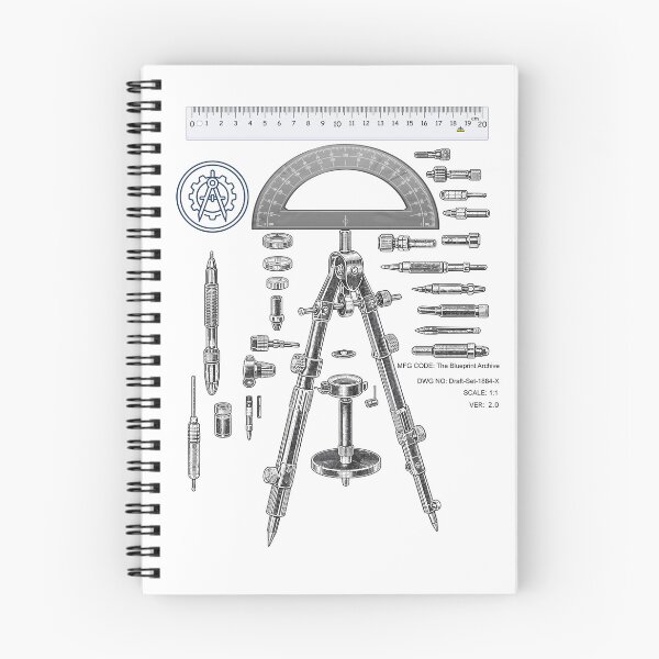Item preview,   Architect Drafting Tools Blueprint - Engineering Schematic Art designed and sold by The Blueprint Archive.