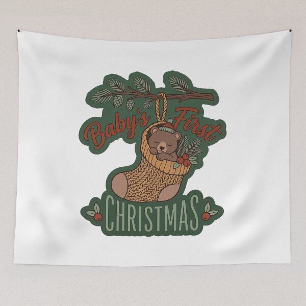 Item preview, Baby's First Christmas — Bear in a Stocking designed and sold by TheCalmEdit.