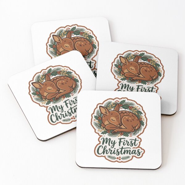 Item preview, My First Christmas — Sleeping Fawn and Wreath designed and sold by TheCalmEdit.