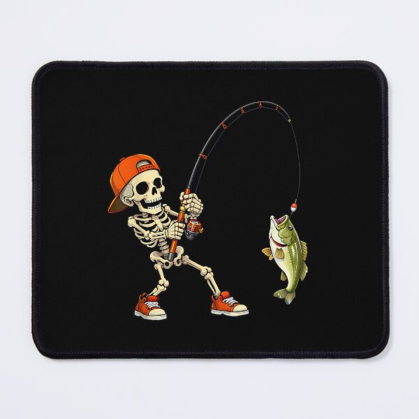 Item preview, Halloween Skeleton Fishing Bass Fisherman Funny Spooky designed and sold by Suzu Comena.