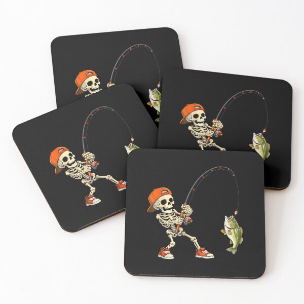 Item preview, Halloween Skeleton Fishing Bass Fisherman Funny Spooky  designed and sold by Suzu Comena.