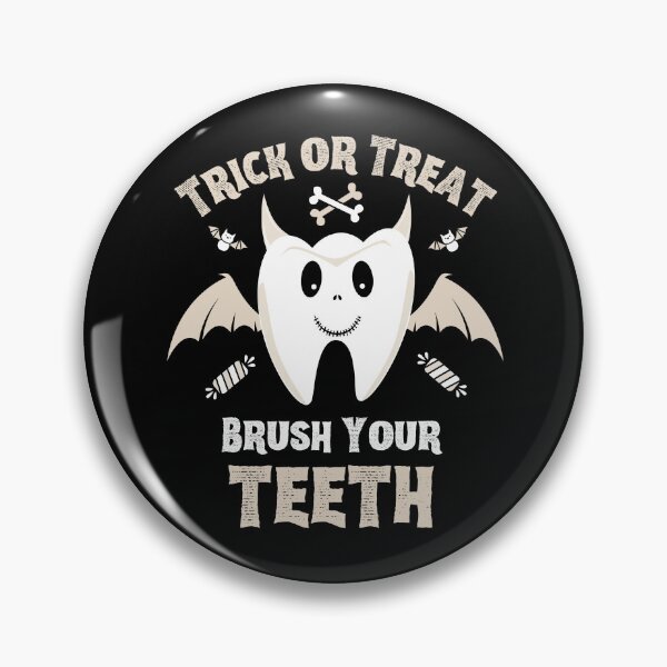 Item preview, Trick or Treat Brush Your Teeth - Tooth with Devil Horns and Bat Wings designed and sold by LoveSeasonz.