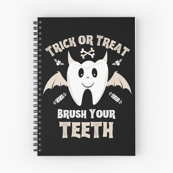 Item preview, Trick or Treat Brush Your Teeth - Tooth with Devil Horns and Bat Wings designed and sold by LoveSeasonz.