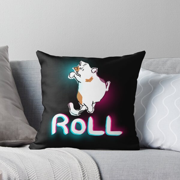 Item preview, Chubby Calico Cat Rolling Neon Cyberpunk Glitch Streetwear designed and sold by TarunekoT.