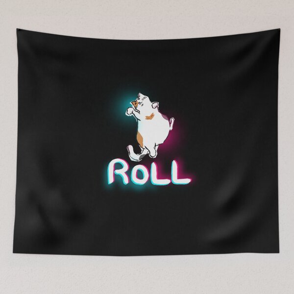 Item preview, Chubby Calico Cat Rolling Neon Cyberpunk Glitch Streetwear designed and sold by TarunekoT.