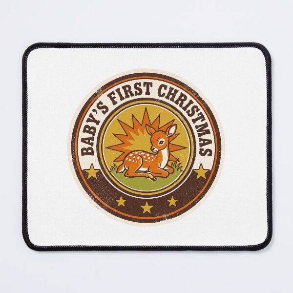 Item preview, Baby's First Christmas — Retro 70s Fawn Badge designed and sold by TheCalmEdit.