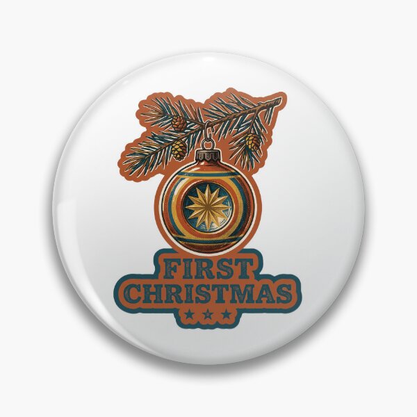 Item preview, First Christmas — Vintage Retro Christmas Bauble designed and sold by TheCalmEdit.