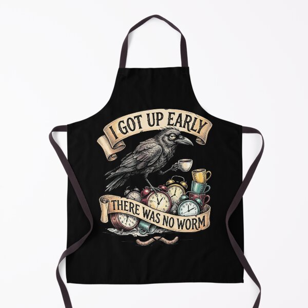 Item preview, I Got Up Early There Was No Worm Coffee Crow Raven Vintage designed and sold by ArcaneArtistry.