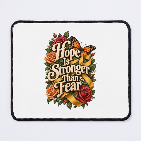 Item preview, Hope Is Stronger Than Fear Butterfly Ribbon Cancer Survivor designed and sold by UniversPlant | Blooming with Hope.