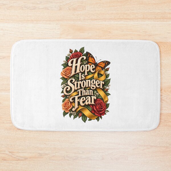 Item preview, Hope Is Stronger Than Fear Butterfly Ribbon Cancer Survivor designed and sold by UniversPlant | Blooming with Hope.