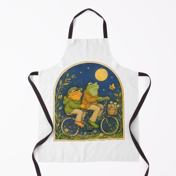 Item preview, Cute Frog Couple Riding Bicycle Under The Moon Vintage designed and sold by Aniverlia.