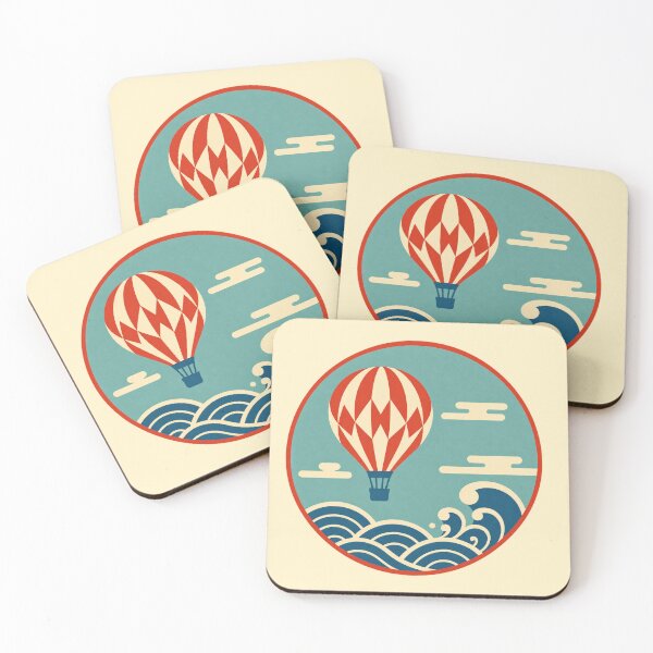 Item preview, Retro Hot Air Balloon – Ocean Waves designed and sold by mellow-koko.