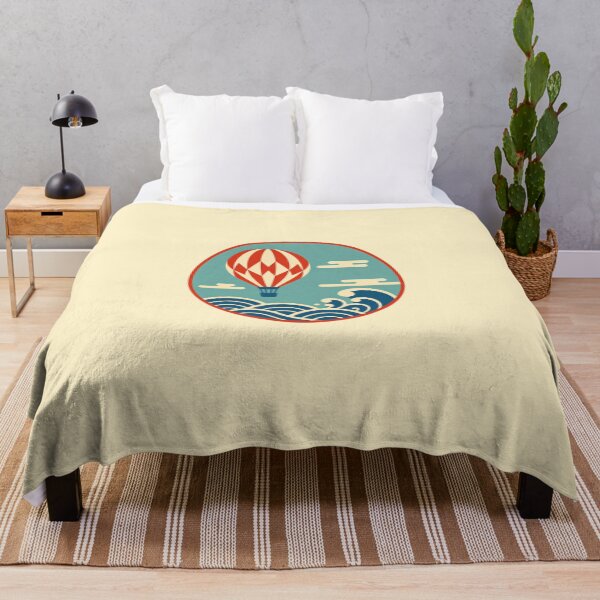 Item preview, Retro Hot Air Balloon – Ocean Waves designed and sold by mellow-koko.