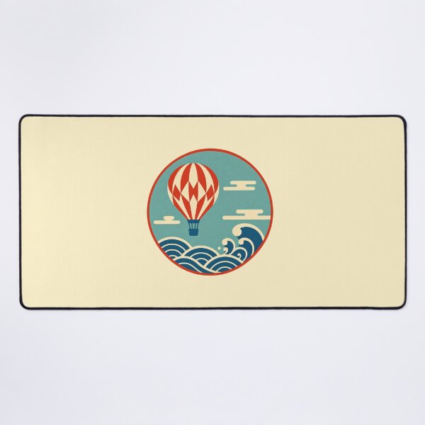 Item preview, Retro Hot Air Balloon – Ocean Waves designed and sold by mellow-koko.