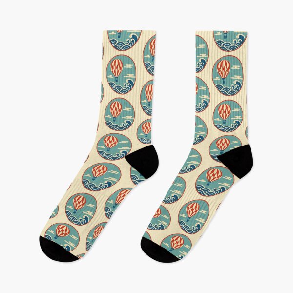 Item preview, Retro Hot Air Balloon – Ocean Waves designed and sold by mellow-koko.
