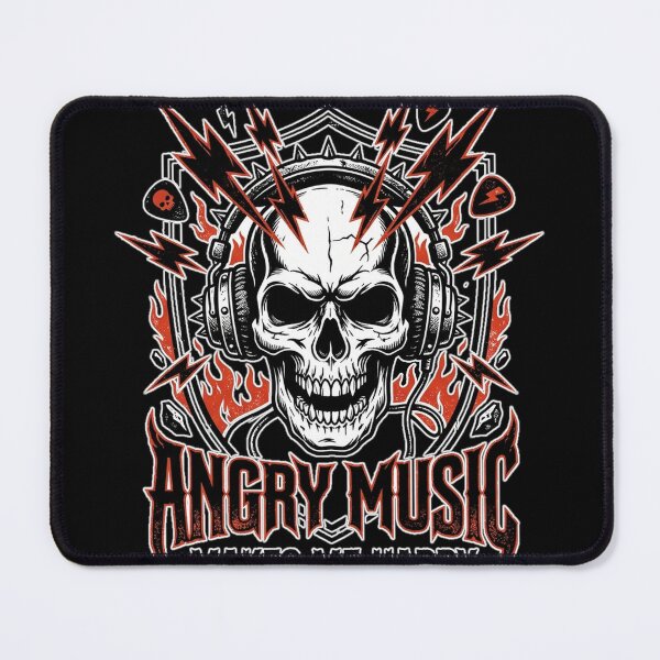 Item preview, Angry Music Makes Me Happy - Funny Heavy Metal & Rock Skull designed and sold by mulliere.