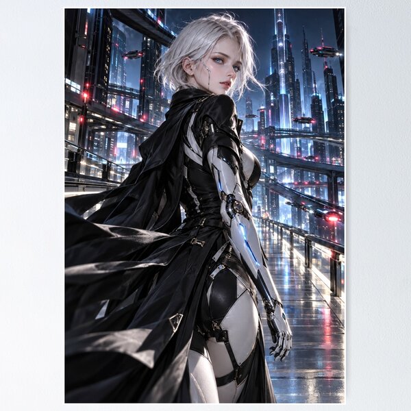Item preview, CHROME VELOCITY - Silver Cyborg in the Megacity designed and sold by SEIMEI2025.
