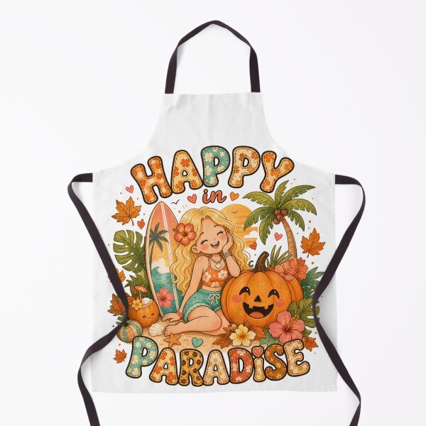Item preview, Happy in Paradise Surf Beach Tropical Autumn Pumpkin Halloween designed and sold by TheChalkyFox.