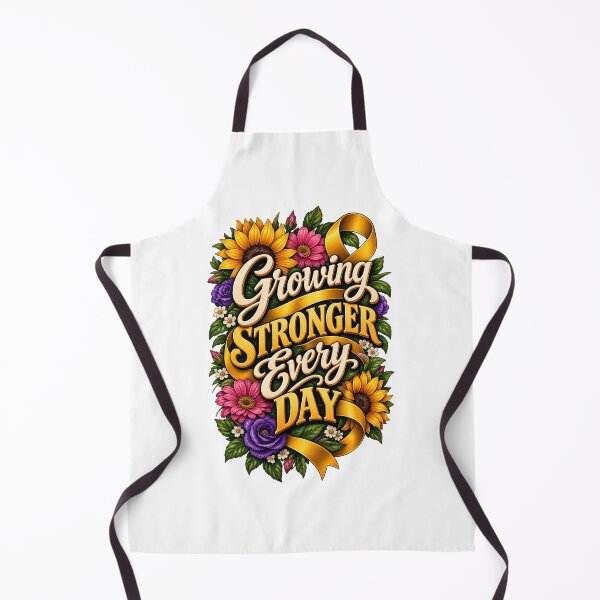 Item preview, Growing Stronger Every Day Floral Ribbon Cancer Recovery designed and sold by UniversPlant | Blooming with Hope.