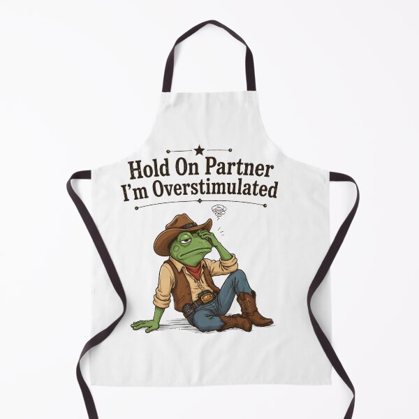 Item preview, Hold On Partner I'm Overstimulated Funny Cowboy Frog Humor designed and sold by Aniverlia.