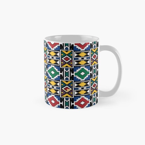 Item preview, Ndebele Tribal Geometric Pattern — Seamless Design in Traditional Mural Colours designed and sold by The Digital Compass.