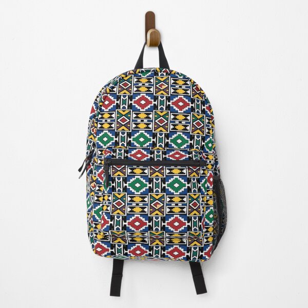 Item preview, Ndebele Tribal Geometric Pattern — Seamless Design in Traditional Mural Colours designed and sold by The Digital Compass.