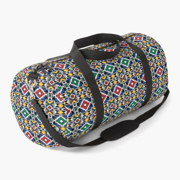 Item preview, Ndebele Tribal Geometric Pattern — Seamless Design in Traditional Mural Colours designed and sold by The Digital Compass.