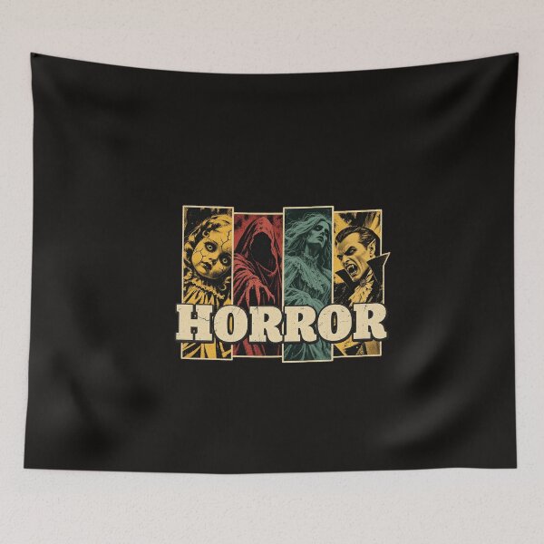 Item preview, Horror Vintage Classic Movie Icons Vampire Ghost Reaper Graphic designed and sold by dartoffofo⭐⭐⭐⭐⭐.