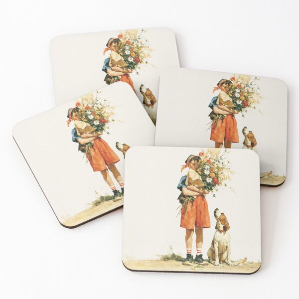 Item preview, Boy With Wildflowers and His Loyal Dog designed and sold by junkydotcom.