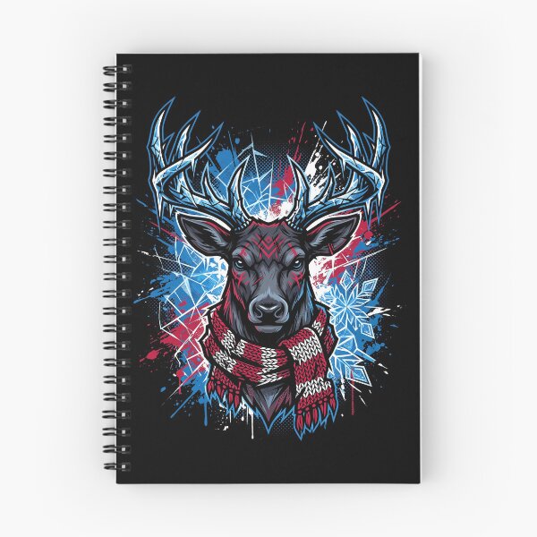 Item preview, Winter Buffalo Head Red Blue White Snowflake Street Art Graphic designed and sold by ArcaneArtistry.