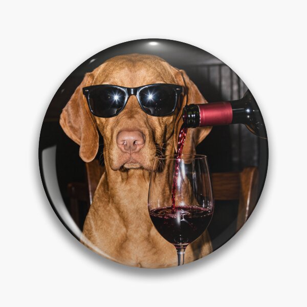 Item preview, Funny Vizsla Drinking Wine designed and sold by ArunikaVelora.