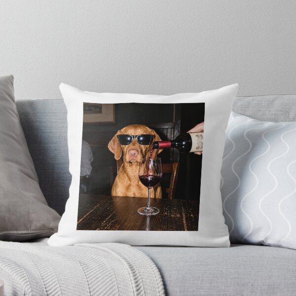 Item preview, Funny Vizsla Drinking Wine designed and sold by ArunikaVelora.