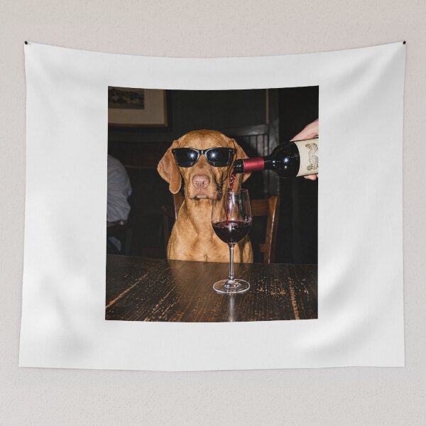 Item preview, Funny Vizsla Drinking Wine designed and sold by ArunikaVelora.