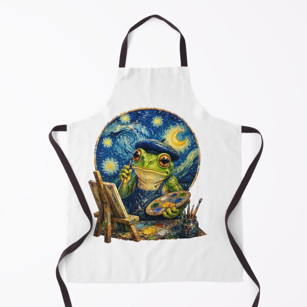 Item preview, Frog Artist Painting Under The Stars Whimsical Art Lover designed and sold by Aniverlia.