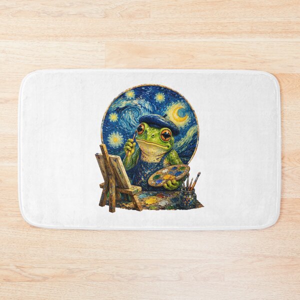 Item preview, Frog Artist Painting Under The Stars Whimsical Art Lover designed and sold by Aniverlia.