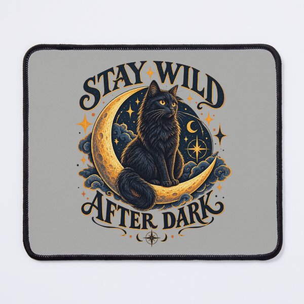 Item preview, Stay Wild After Dark Black Cat Moon designed and sold by WINY STUDIO.