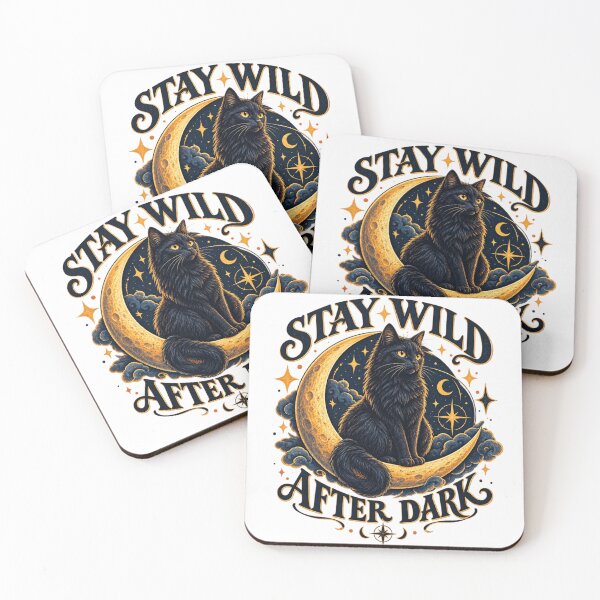 Item preview, Stay Wild After Dark Black Cat Moon designed and sold by WINY STUDIO.