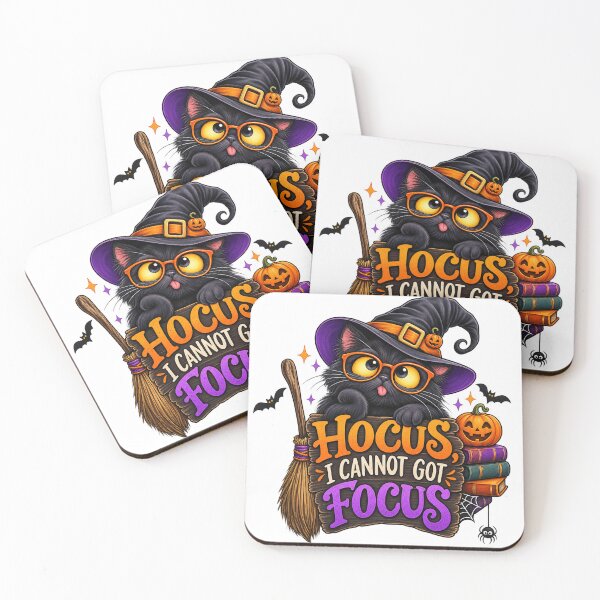 Item preview, Hocus I Cannot Focus – Funny Halloween Black Cat Witch Design designed and sold by CreativeNest Prints.