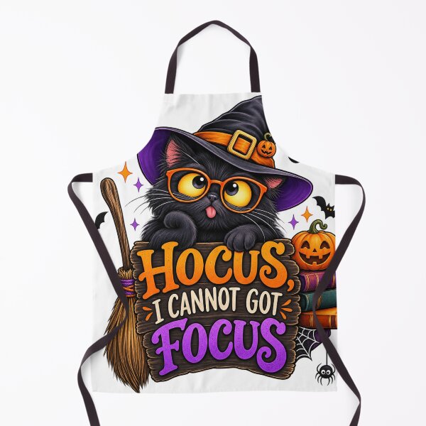 Item preview, Hocus I Cannot Focus – Funny Halloween Black Cat Witch Design designed and sold by CreativeNest Prints.