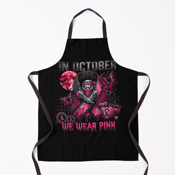 Item preview, In October We Wear Pink Halloween Skull Breast Cancer Awareness Design designed and sold by ArcaneArtistry.