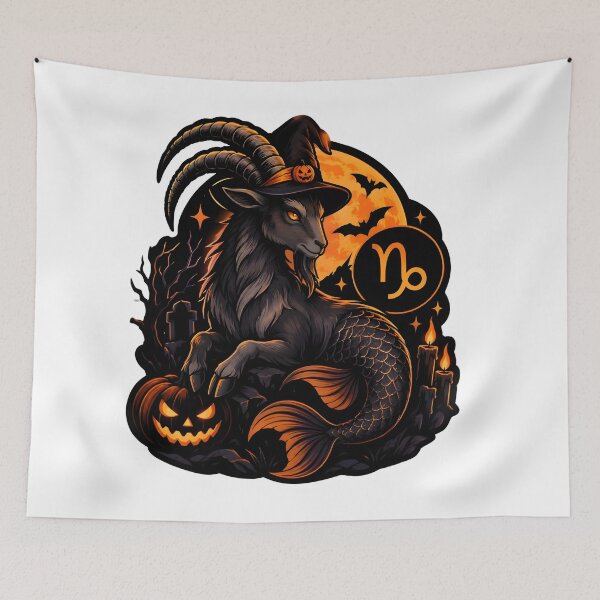 Item preview, Capricorn Halloween Witch Hat Sea Goat designed and sold by Zodiac Celestial Art.