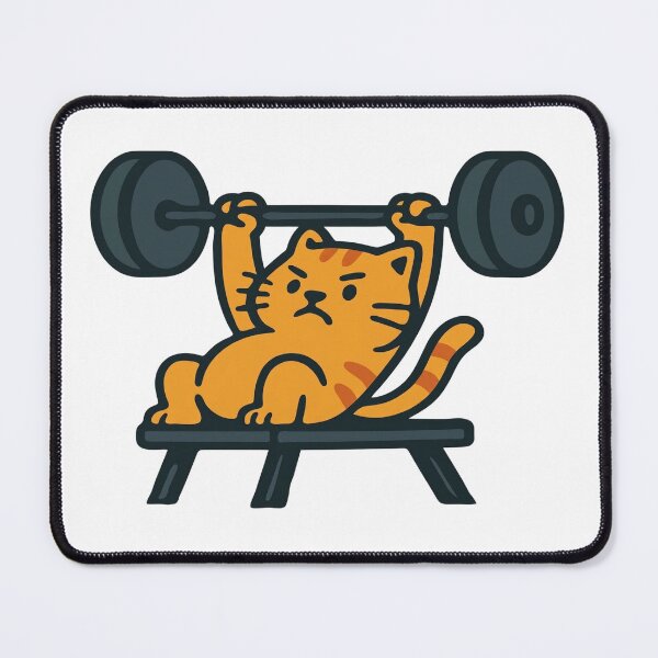 Item preview, Funny Orange Cat Bench Press Struggle Gym Workout Meme designed and sold by Hilal-Studio.