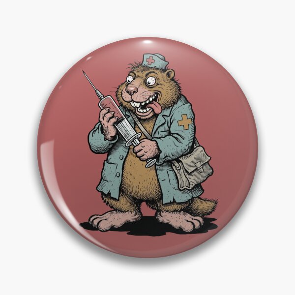 Item preview, Dr. Marmot’s Terminal Cure: Mad Rodent Nurse Satirical Art Print designed and sold by FreiherrPK.