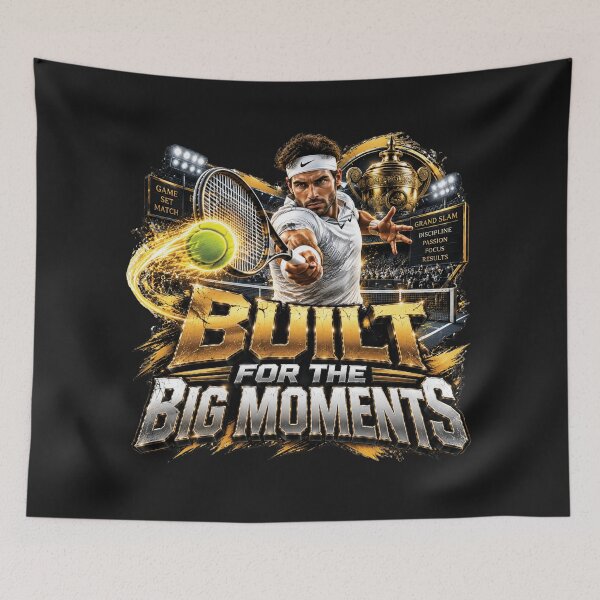Item preview, Built For The Big Moments | Tennis Player Motivation Shirt For Champions designed and sold by M. Mamdouh Artworks.
