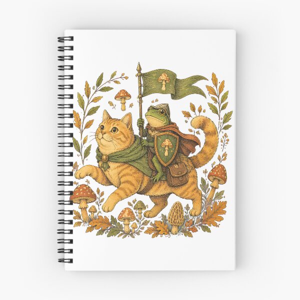 Item preview, Frog Knight And Cat Adventure Fantasy Woodland Mushroom designed and sold by Aniverlia.