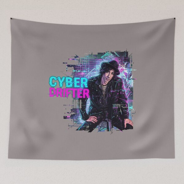 Item preview, Brooding Musician Portrait Hat Blue Background-20 designed and sold by NielsTeetzen.